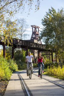 Das 55 Meter hohe Doppelbock-Fördergerüst ist das Wahrzeichen der Zeche Zollverein, der Stadt Essen und der gesamten Region: Die als Doppelstrebengerüst in Vollwandbauweise konstruierte Förderanlage ermöglichte eine doppelte Fördermechanik. Dadurch konnte die doppelte Menge an Förderwagen bzw. Fördergefäßen transportiert werden. Zollverein Schacht XII galt zu Betriebszeiten als die leistungsstärkste Zeche der Welt. 250 Stufen führen auf die oberste Plattform des Gerüstes, deren Seilscheiben sich auch heute noch manchmal drehen: Der Schacht wird von der RAG AG für die zentrale Wasserhaltung genutzt.

Areal A [Schacht XII], Fördergerüst [A1]

Die Industrienatur auf dem UNESCO-Welterbe Zollverein ist einzigartig und zeigt eindrucksvoll, dass große innerstädtische Brachen wichtige Lebensräume für Tiere und Pflanzen in der stark besiedelten Region des Ruhrgebiets sind. Auf dem Welterbe wurden über 540 Farn- und Blütenpflanzenarten, etwa 100 Flechtenarten, rund 60 Vogelarten, über 20 Schmetterlingsarten und 6 Amphibienarten nachgewiesen. 

Seit 2006 wird die besondere Verbindung von Natur und Industriearchitektur im Zollverein Park gepflegt und kontinuierlich weiterentwickelt. Grundlage für die Landschaftsgestaltung des Parks ist der Masterplan „Industrielandschaft Zollverein“, den 2003 die Agentur Agence Ter unter Leitung von Henri Bava erstellt hat.

Der Park ist nicht nur Lebensraum für viele Pflanzen- und Tierarten, sondern auch ein attraktives Freizeit- und Naherholungsgebiet. 2014 wurde der ZOLLVEREIN® Park zum beliebtesten Ziel im Emscher Landschaftspark gewählt. Früher wurde hier das taube Gestein als Abfallprodukt der Kohleförderung gelagert. Heute laden frei zugängliche Sitzgelegenheiten, Picknickplätze, Aussichtspunkte und Spielorte für Kinder zum Verweilen ein. Namhafte Künstler haben sich mit Kunstwerken und Skulpturen im ZOLLVEREIN® Park verewigt.